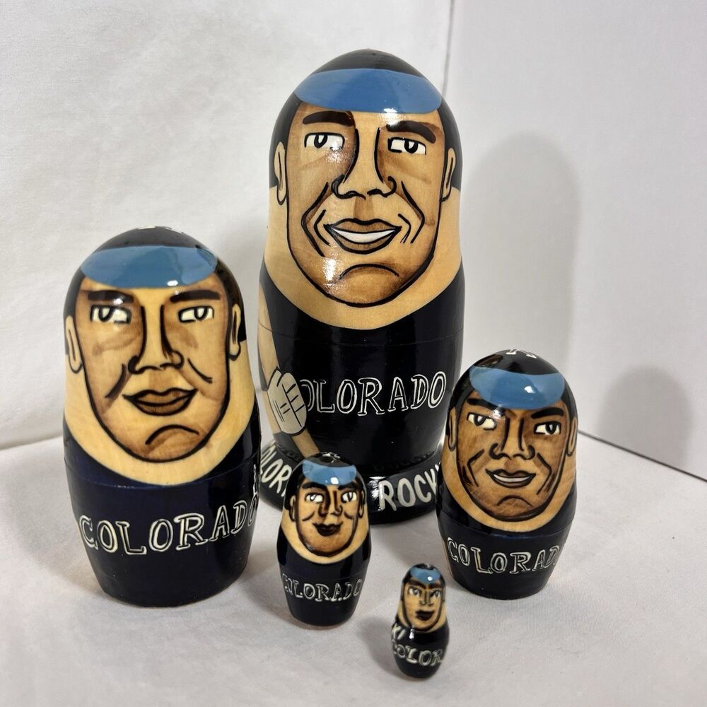 Colorado Rockies - Nesting Dolls - Wooden Stacking Dolls - Set of Five